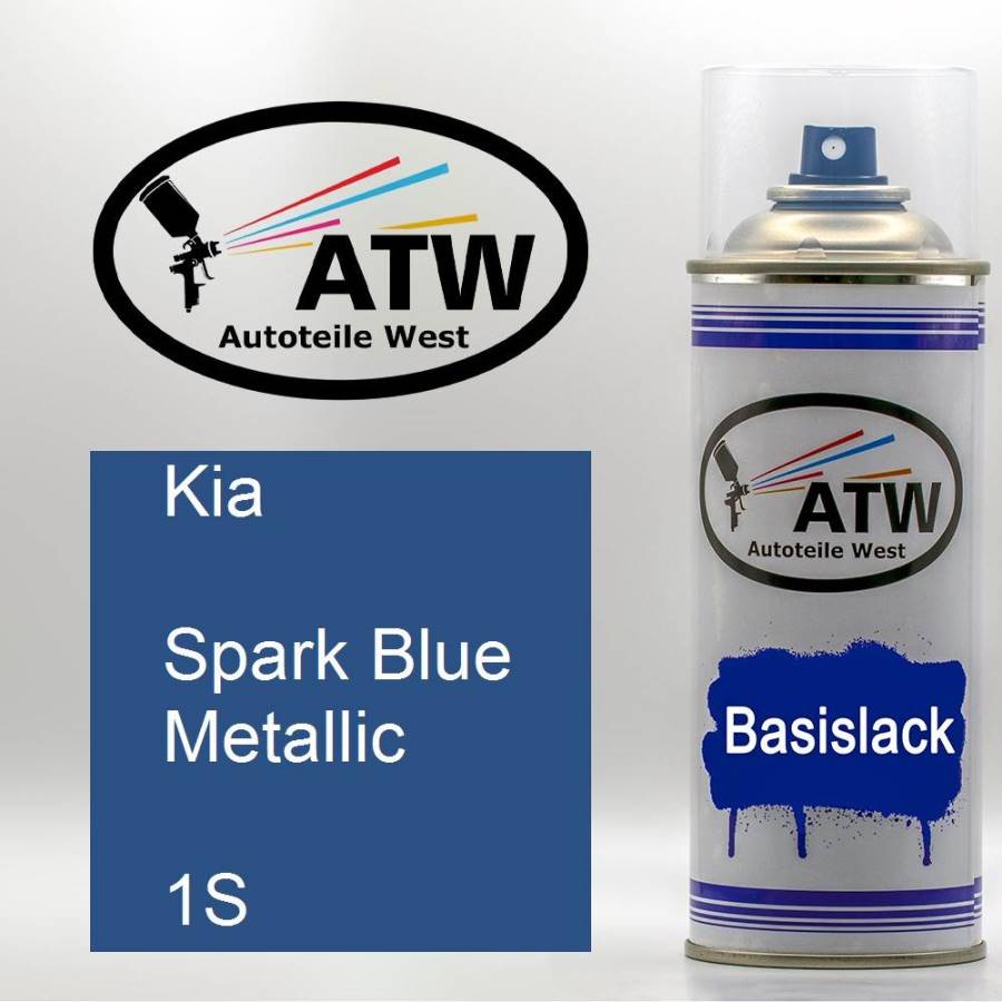 Kia, Spark Blue Metallic, 1S: 400ml Sprühdose, von ATW Autoteile West.
